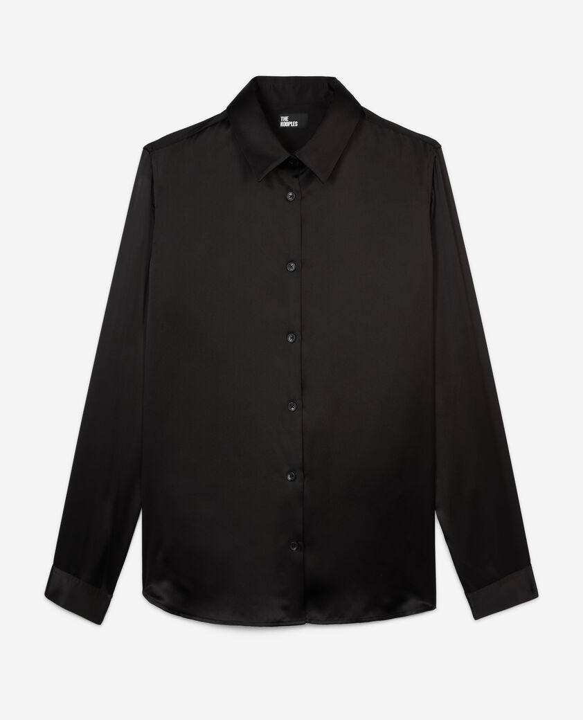 The Kooples MUJER BLACK camisa negra seda