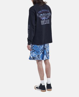 The Kooples HOMME BLUE short bleu imprimé psychédélique fluide