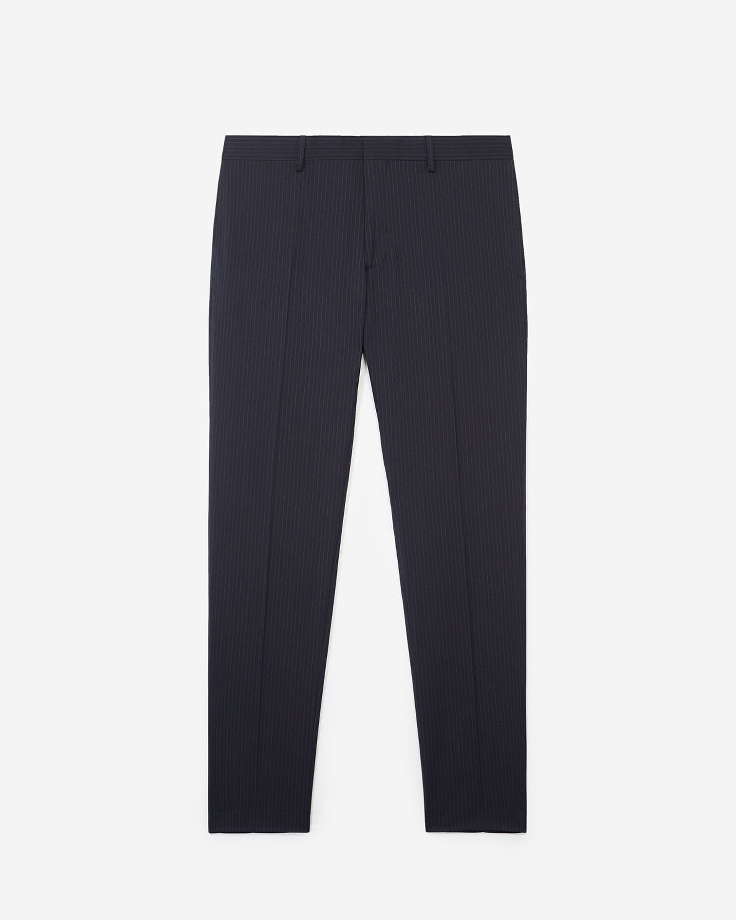 Navy blue wool striped pants, NAVY, hi-res image number null
