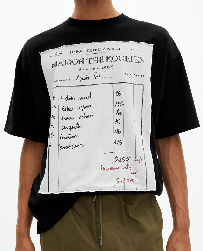 The Kooples MEN BLACK WASHED loose black t-shirt