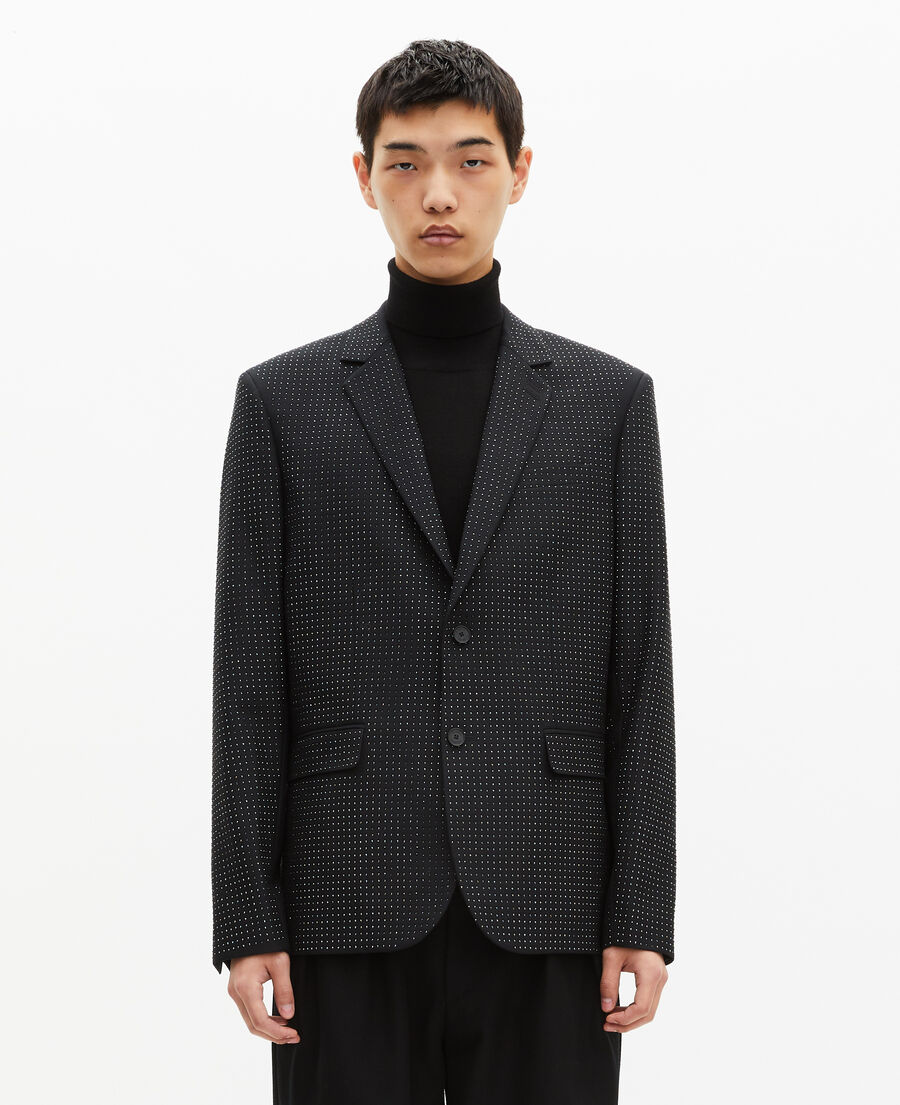 The Kooples HERREN BLACK schwarze jacke mit strasssteinen