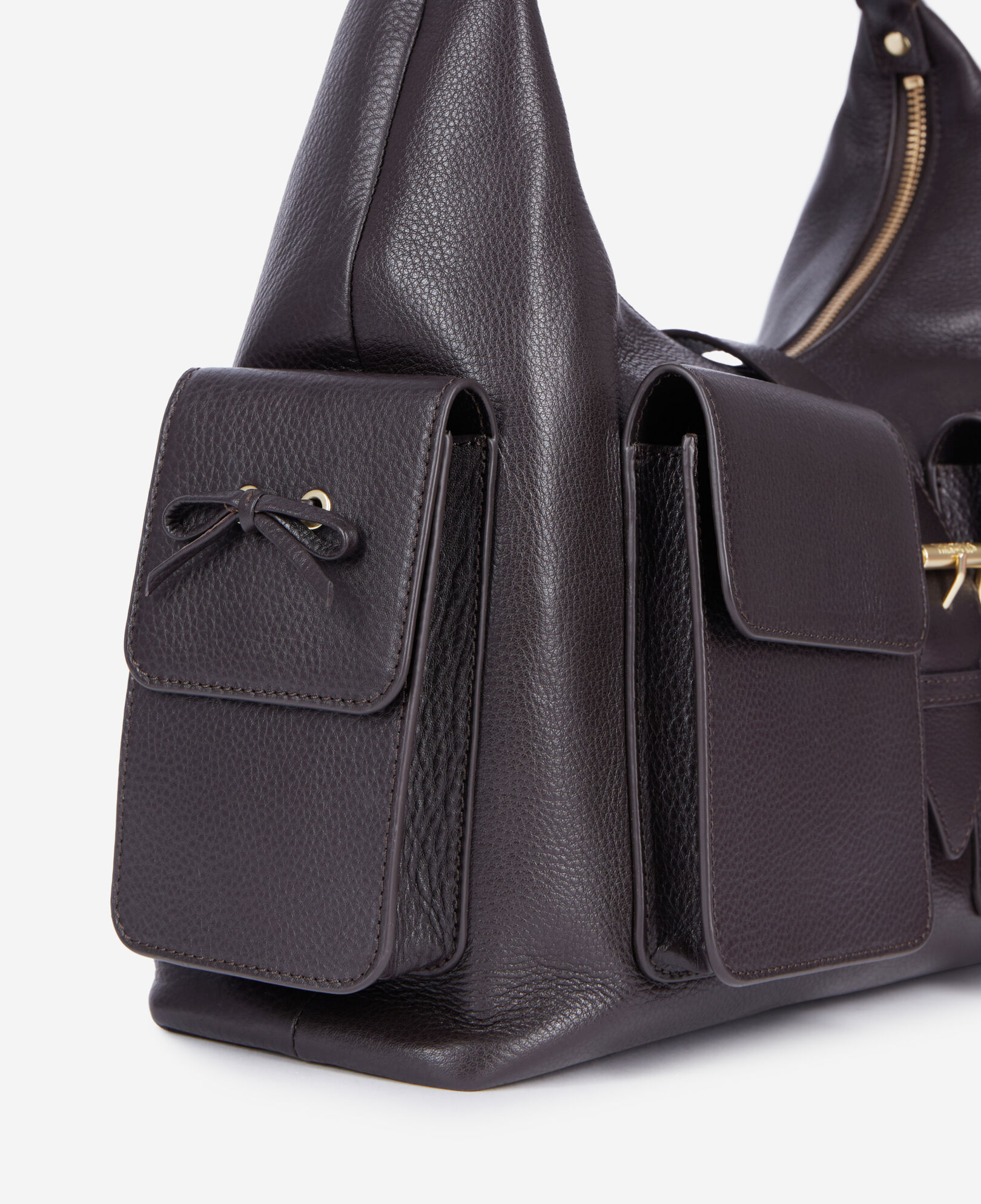 The Kooples WOMEN BROWN brown leather amelia xl bag