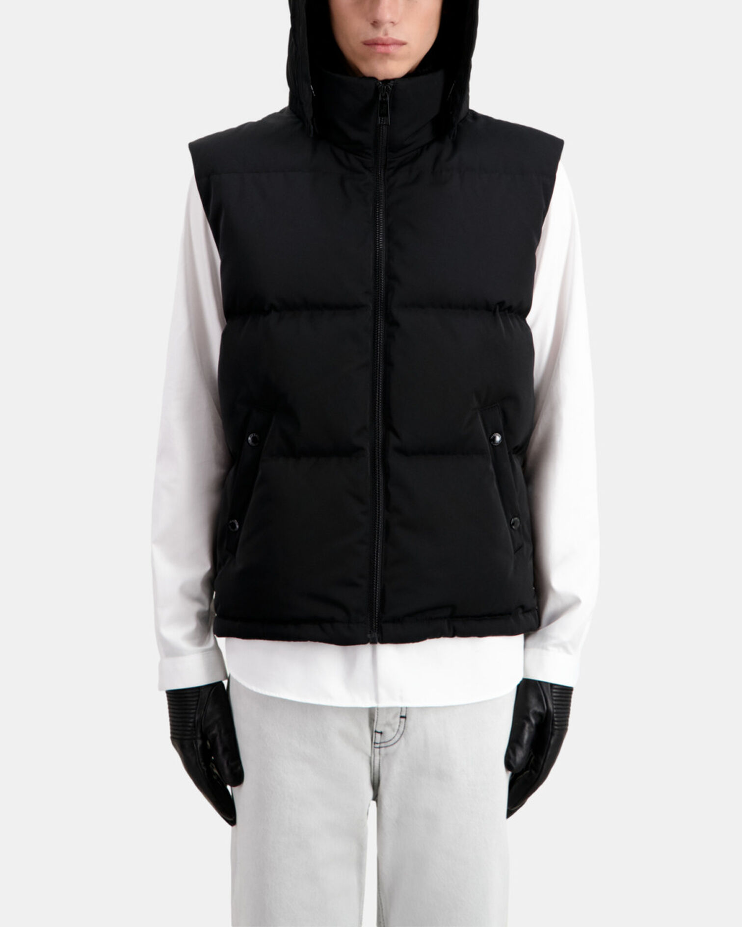 Anorak negro capucha sin mangas, BLACK, hi-res image number null
