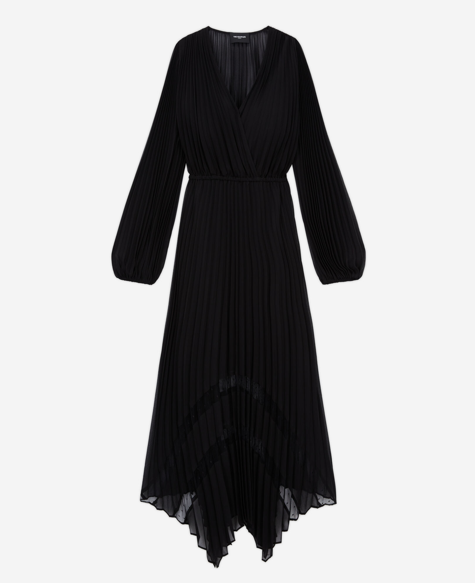 The Kooples WOMEN BLACK long black pleated dress