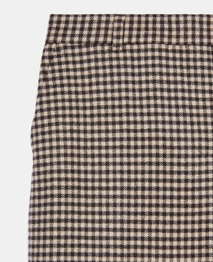 The Kooples DAMEN ECRU BLACK weite vichy-anzughose mit karomuster