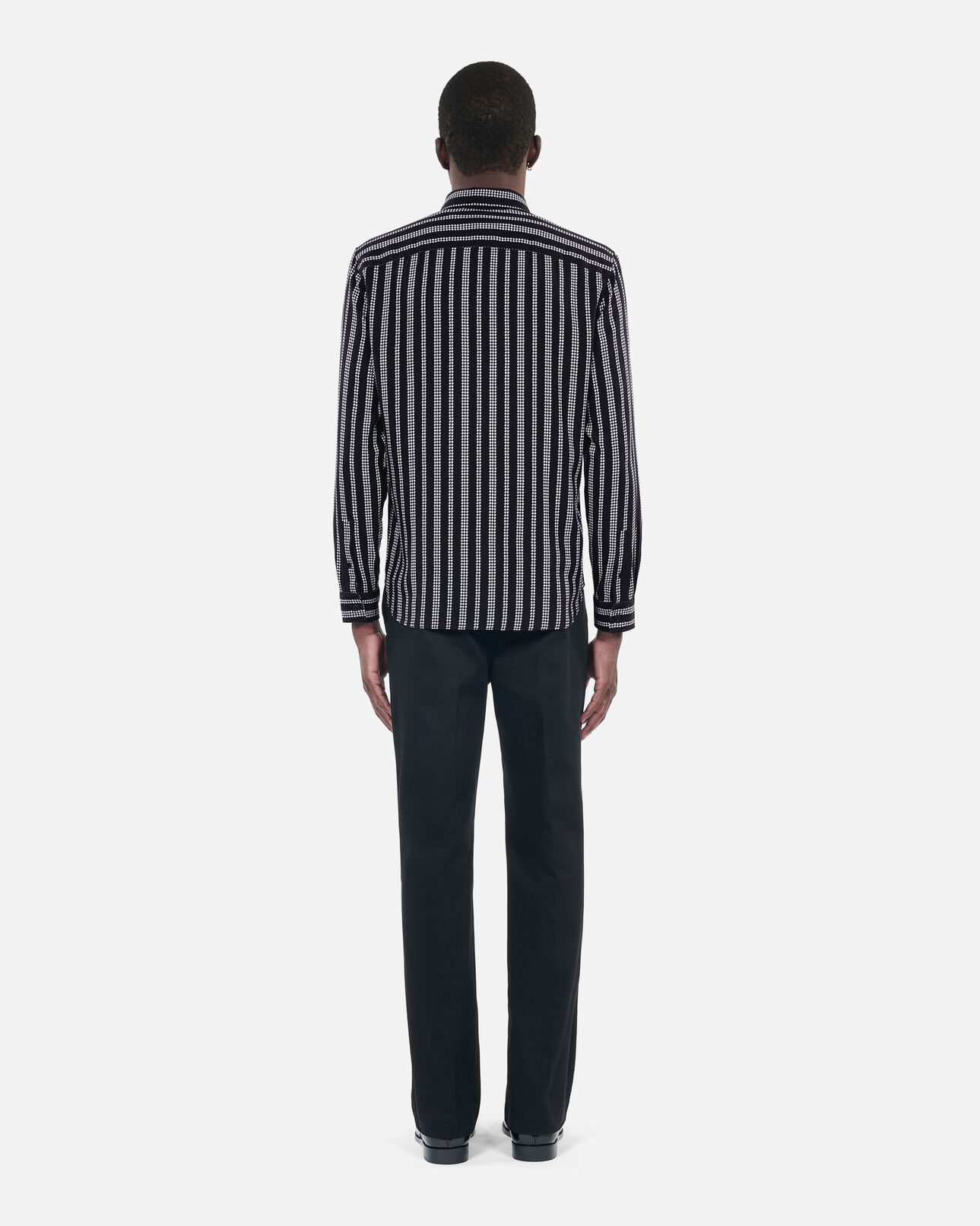The Kooples HOMME BLACK WHITE chemise avec imprimé pied de poule