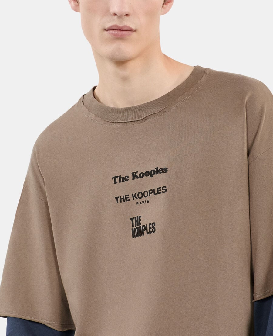 The Kooples MEN BEIGE KAKI khaki long-sleeved t-shirt