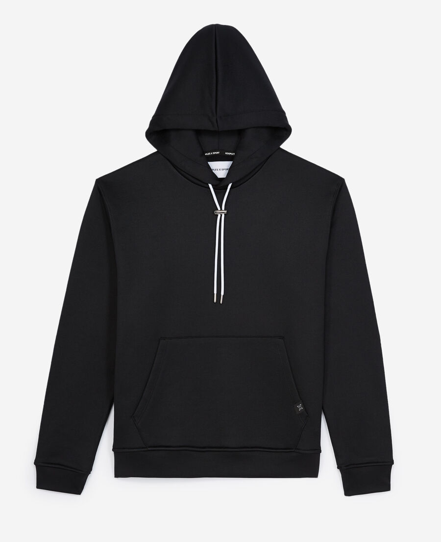 sweatshirt imprimé noir à capuche