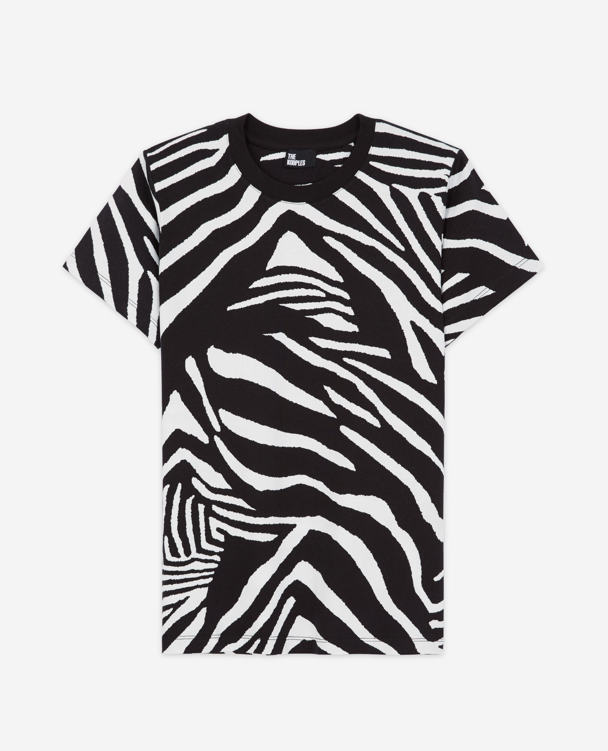 Women's printed t-shirt, BLACK / WHITE, hi-res image number null
