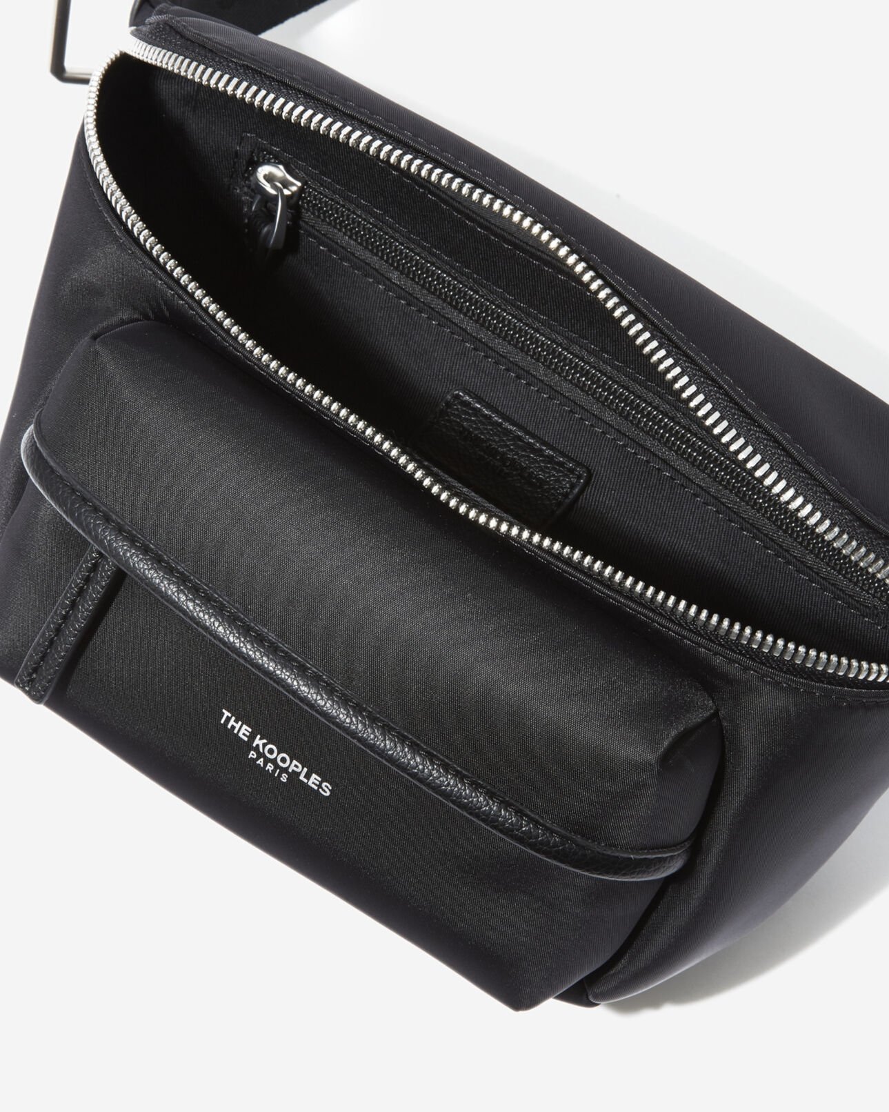 The Kooples MEN BLACK black waist bag with tape logo