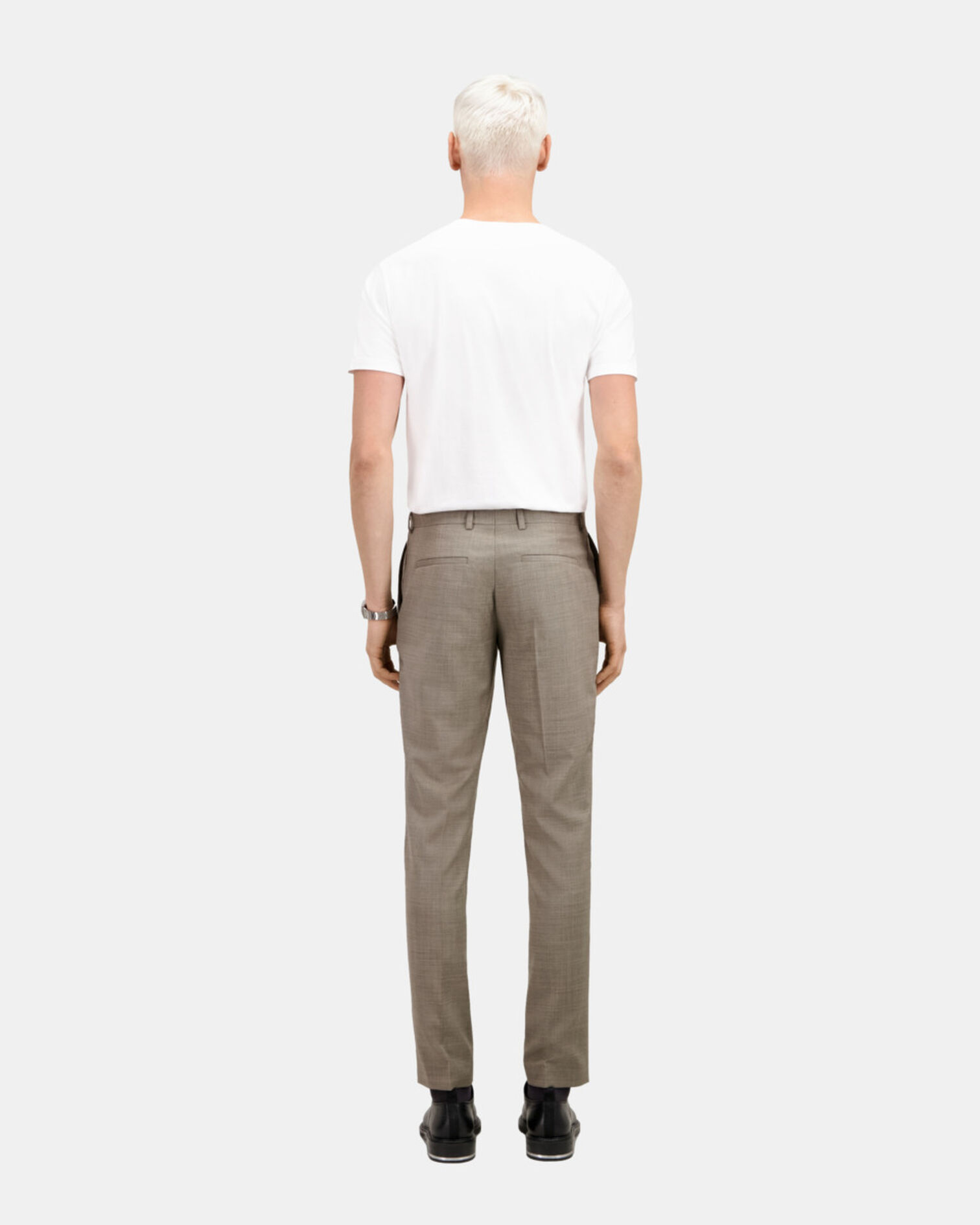 Beige wool suit trousers, BEIGE, hi-res image number null