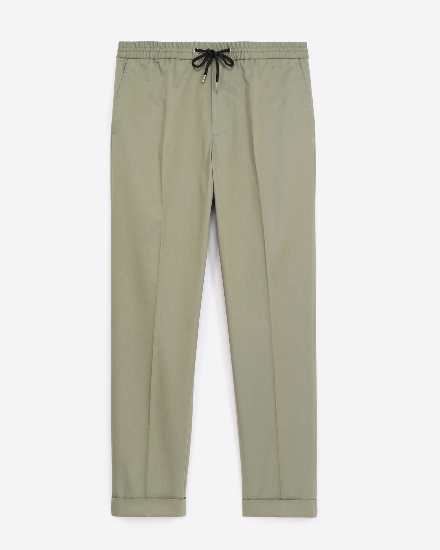 Khaki cotton pants with stretch waist, KAKI, hi-res image number null