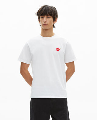 The Kooples HOMME WHITE t-shirt avec flocage cœur blanc