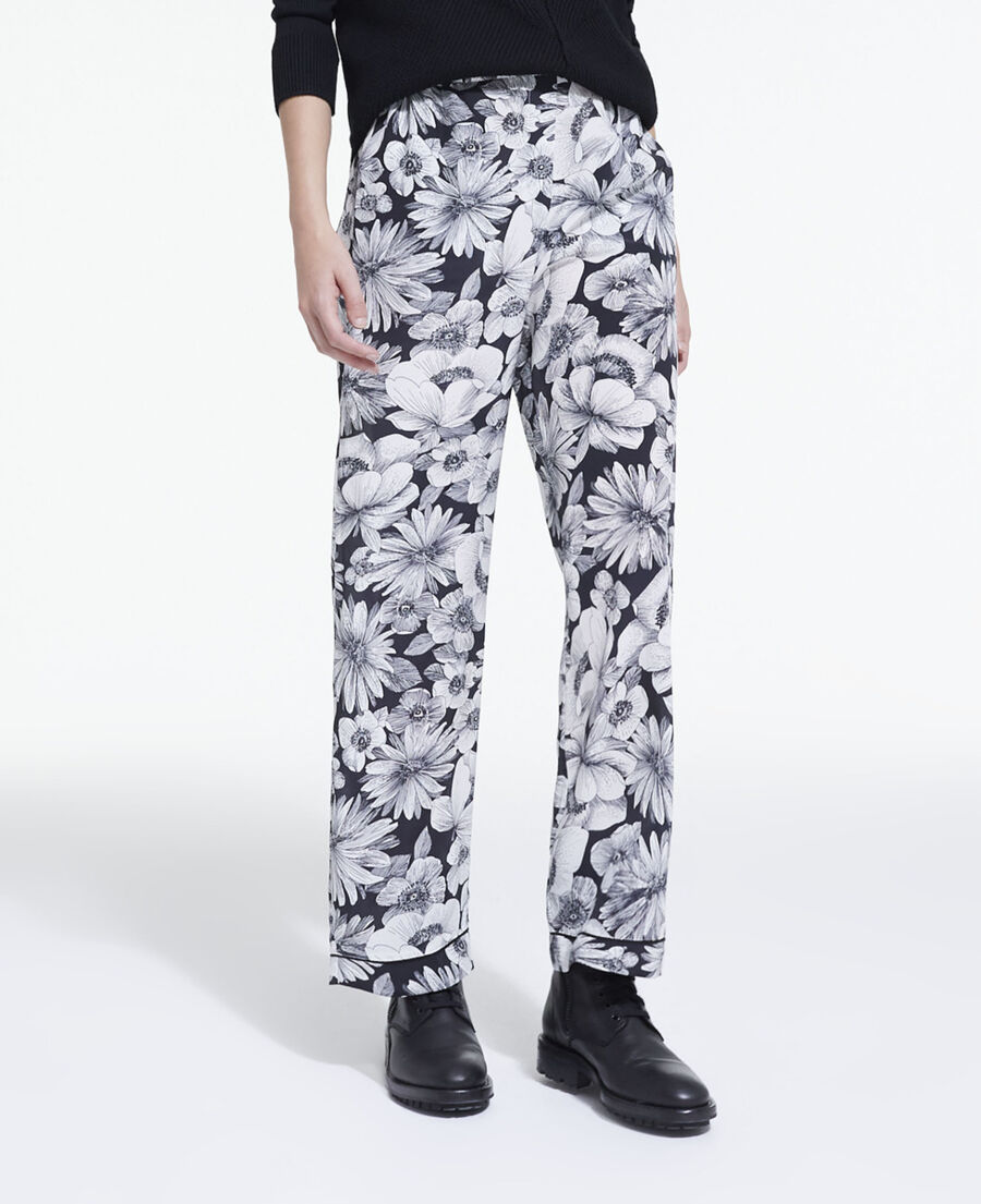floral silk pants