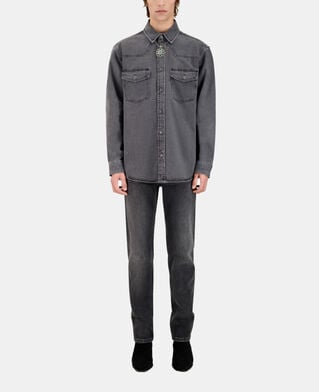The Kooples HOMME DARK GREY chemise en denim grise
