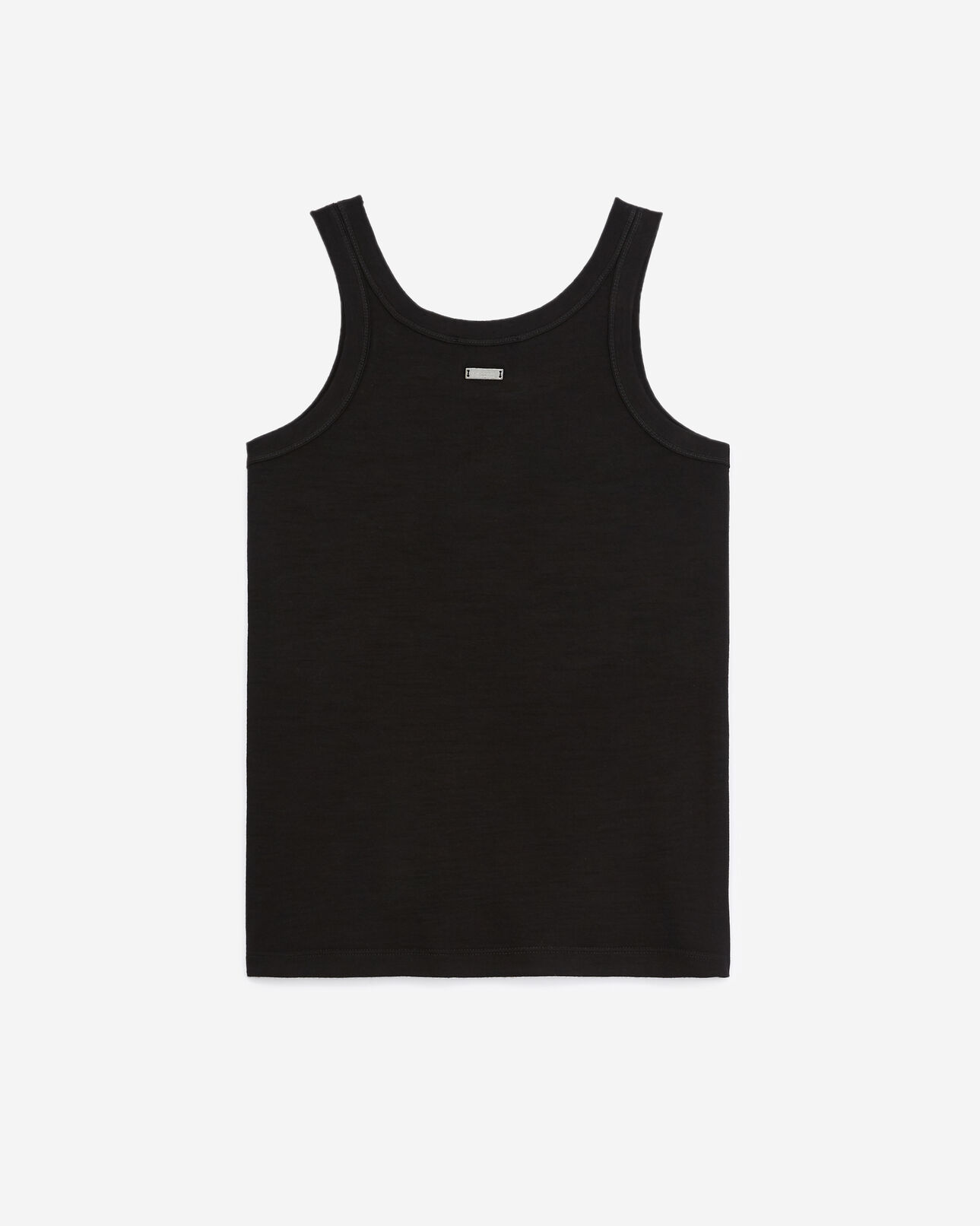 The Kooples WOMEN BLACK black wool vest top with crew neck