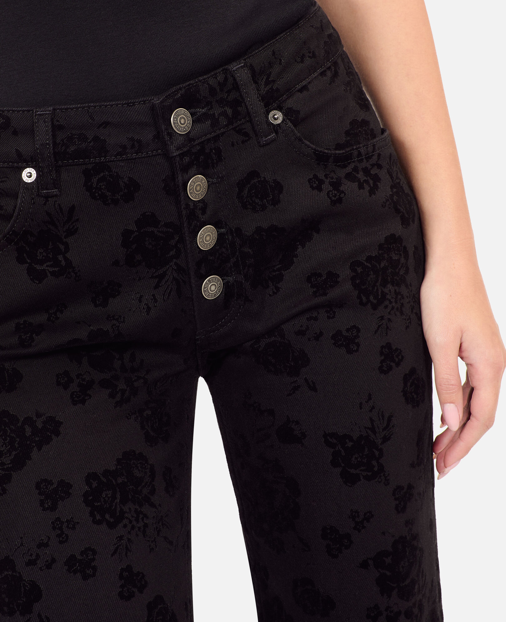The Kooples DAMEN BLACK schwarze jeans mit ausgestelltem bein