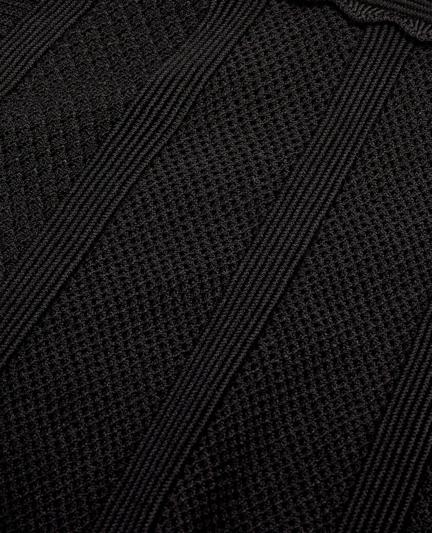 The Kooples FEMME BLACK jupe longue en maille ajour&eacute;e noire