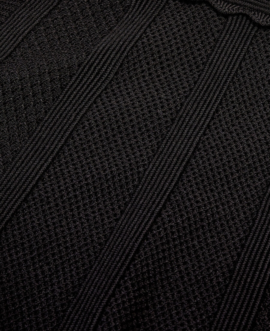 The Kooples FEMME BLACK jupe longue en maille ajour&eacute;e noire