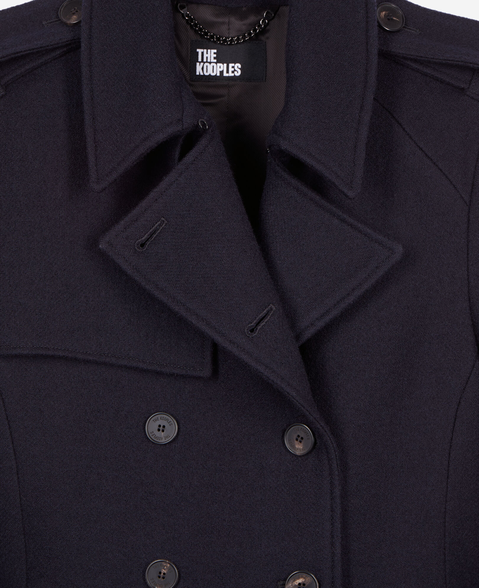 The Kooples WOMEN DARK NAVY long navy blue trench style coat