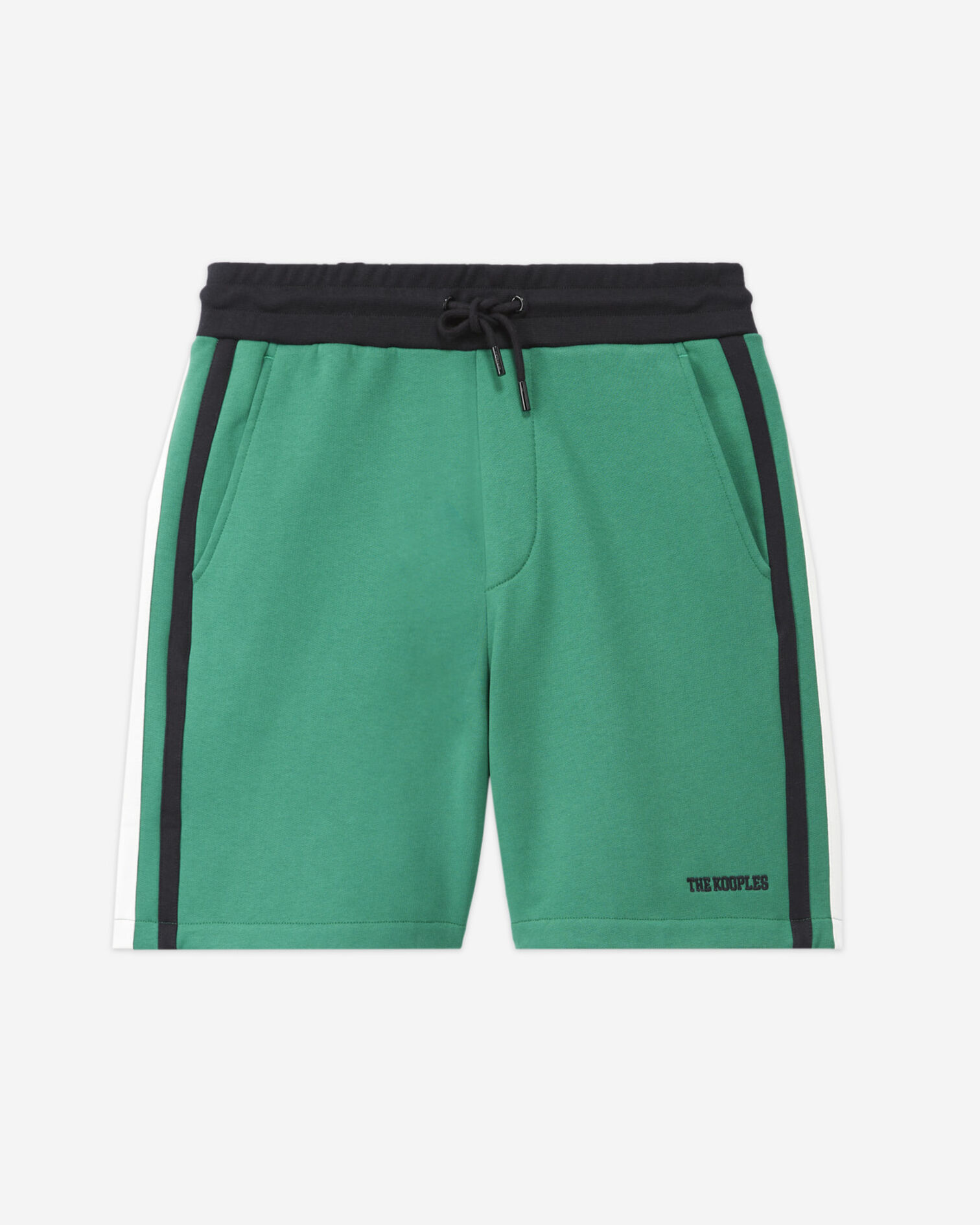 Short vert molleton bandes latérales noires, GREEN BLACK ECRU, hi-res image number null