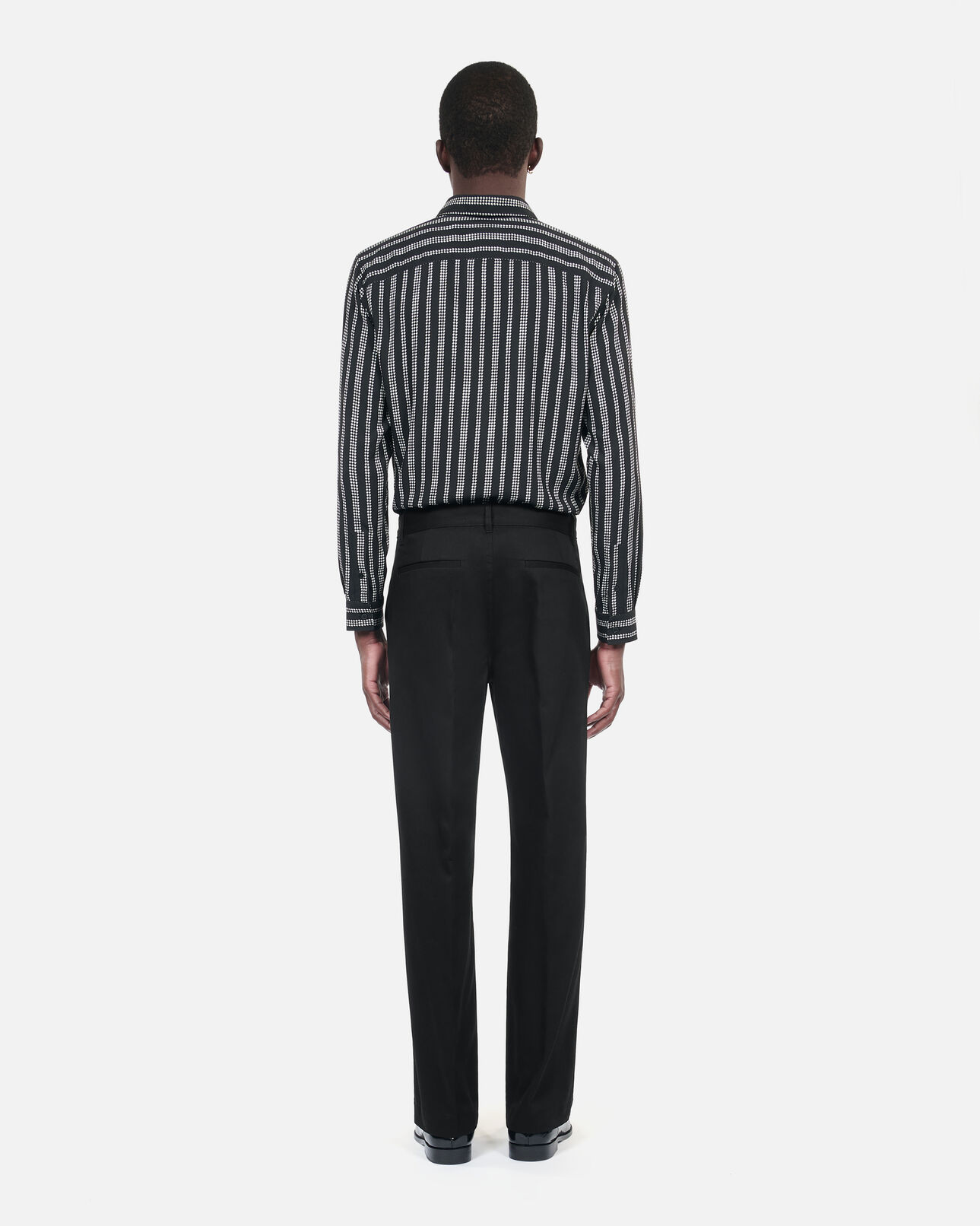 The Kooples HOMME BLACK pantalon large en coton noir
