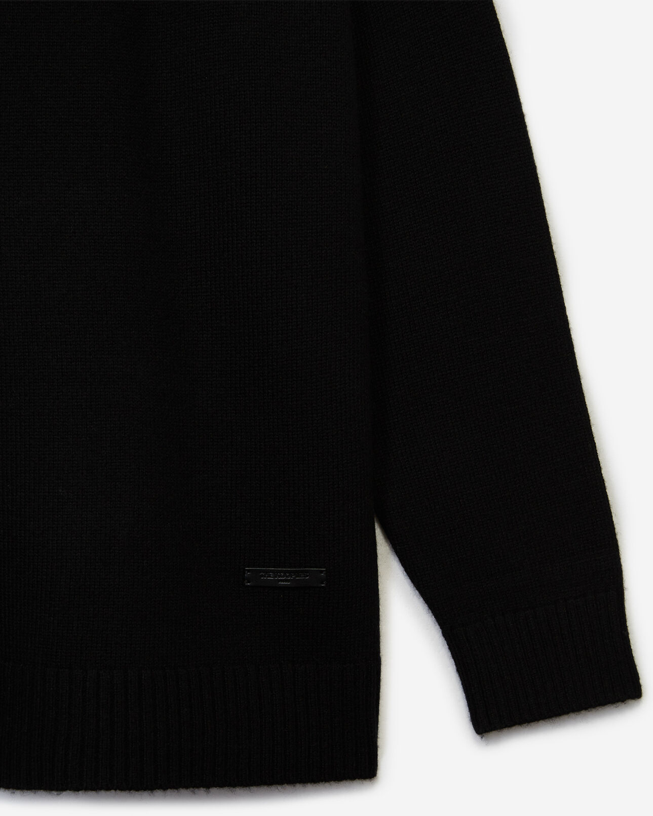 The Kooples MEN BLACK black wool and cashmere turtleneck sweater