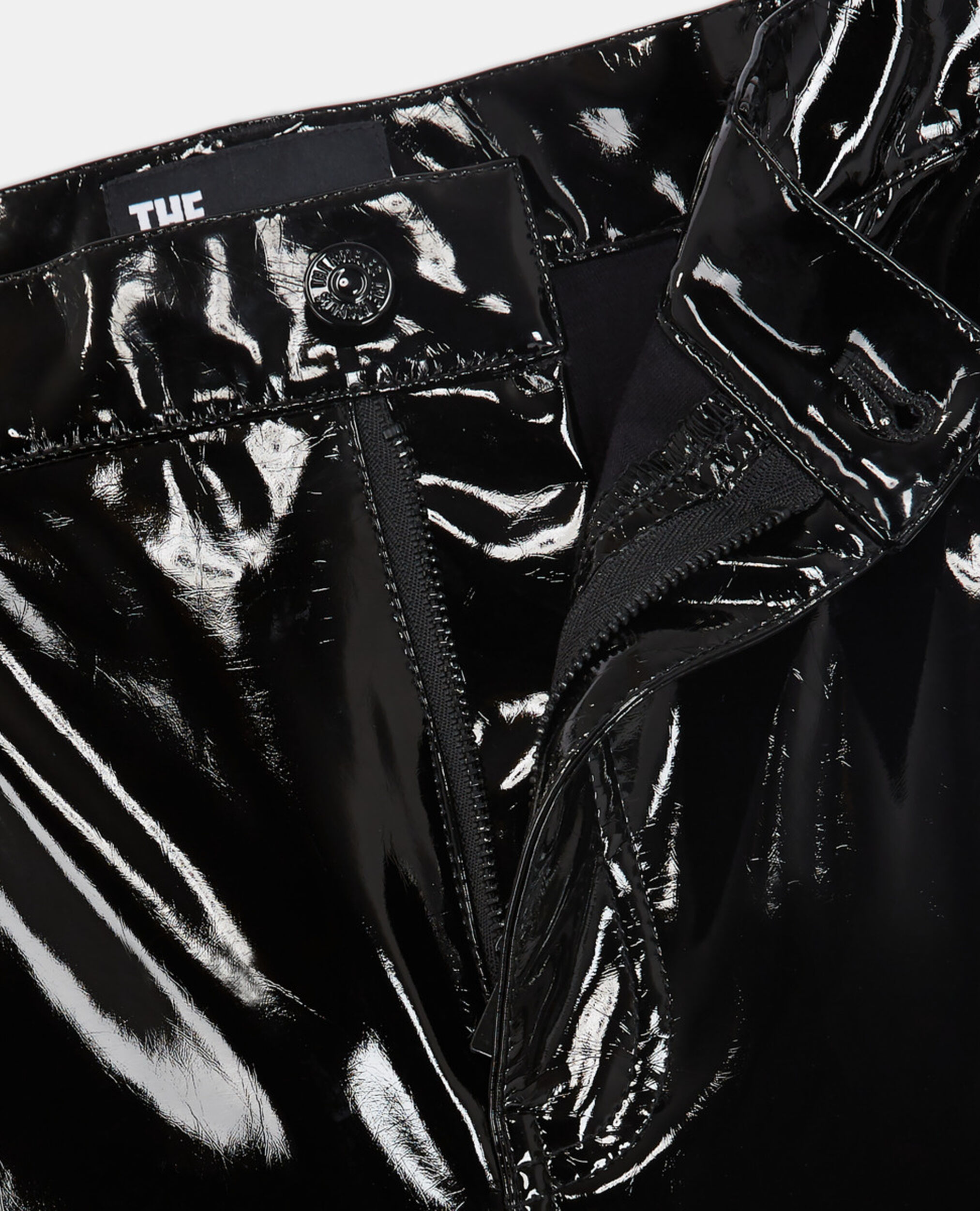 Large black vinyl jeans, BLACK, hi-res image number null