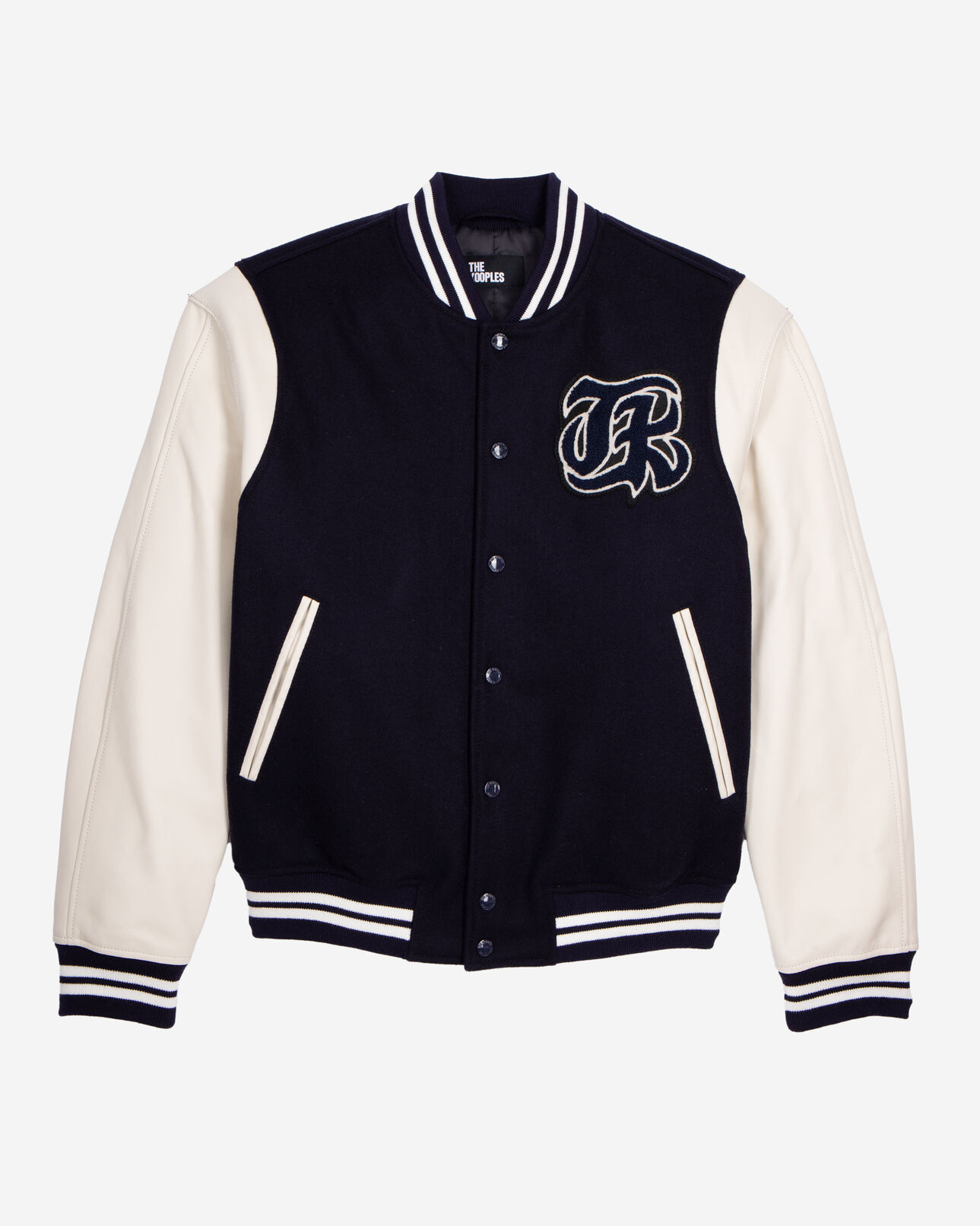The Kooples HOMME NAVY blouson teddy avec patch bleu marine