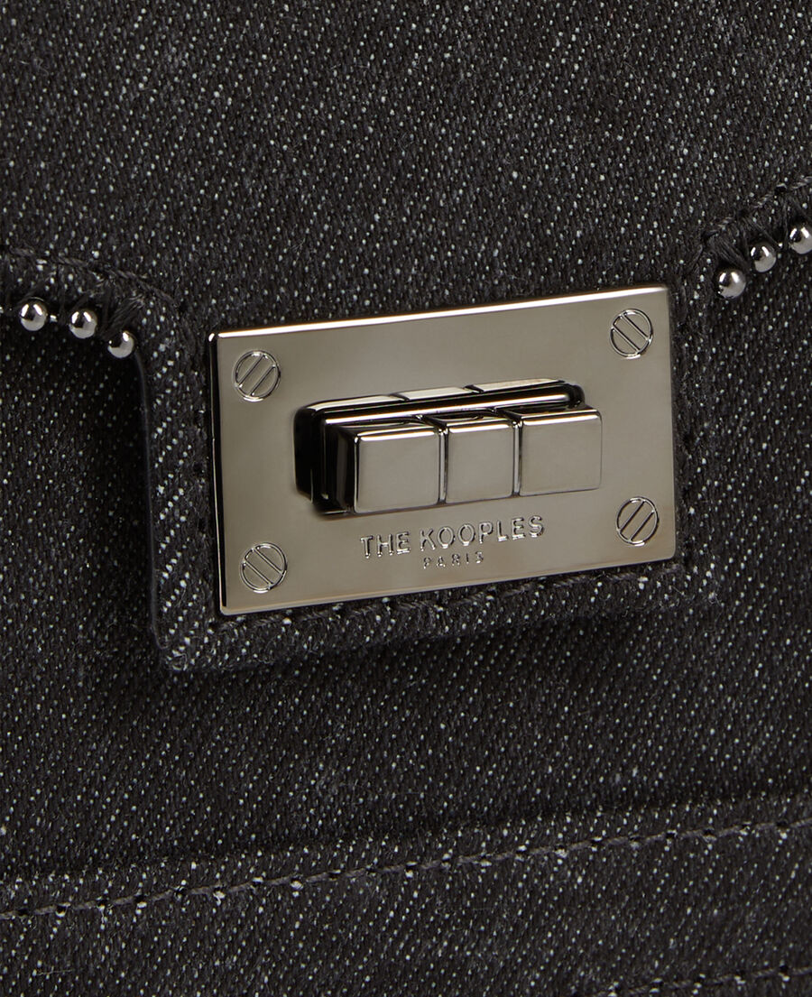 The Kooples F BLACK DENIM emily black denim chain bag