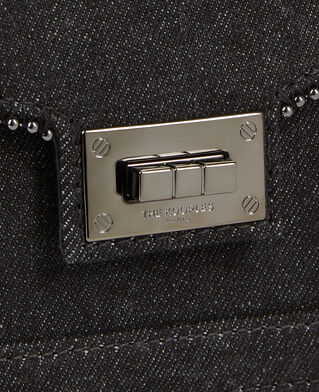 The Kooples F BLACK DENIM emily black denim chain bag