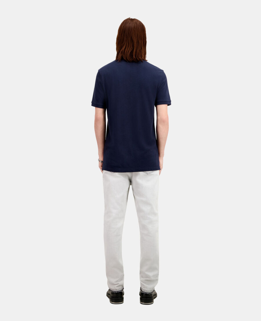 navy blue cotton polo t-shirt