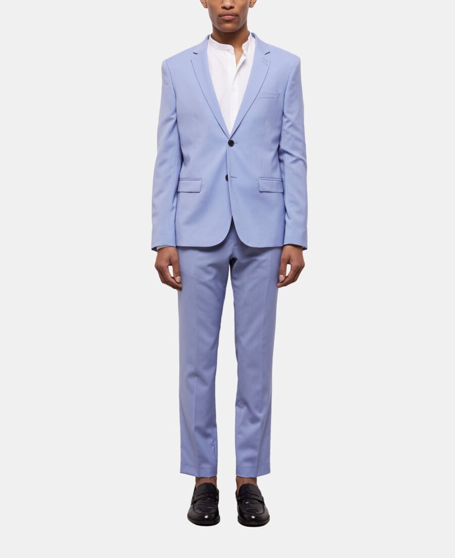 The Kooples H LIGHT BLUE blue end-on-end wool suit jacket