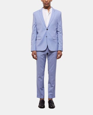 The Kooples H LIGHT BLUE blue end-on-end wool suit jacket