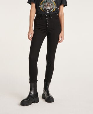 The Kooples FEMME BLACK jean noir boutons slim