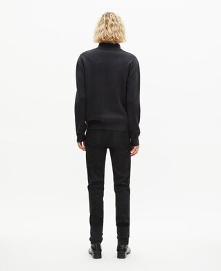 The Kooples HOMME DARK GREY MELANGE pull col camionneur double face gris