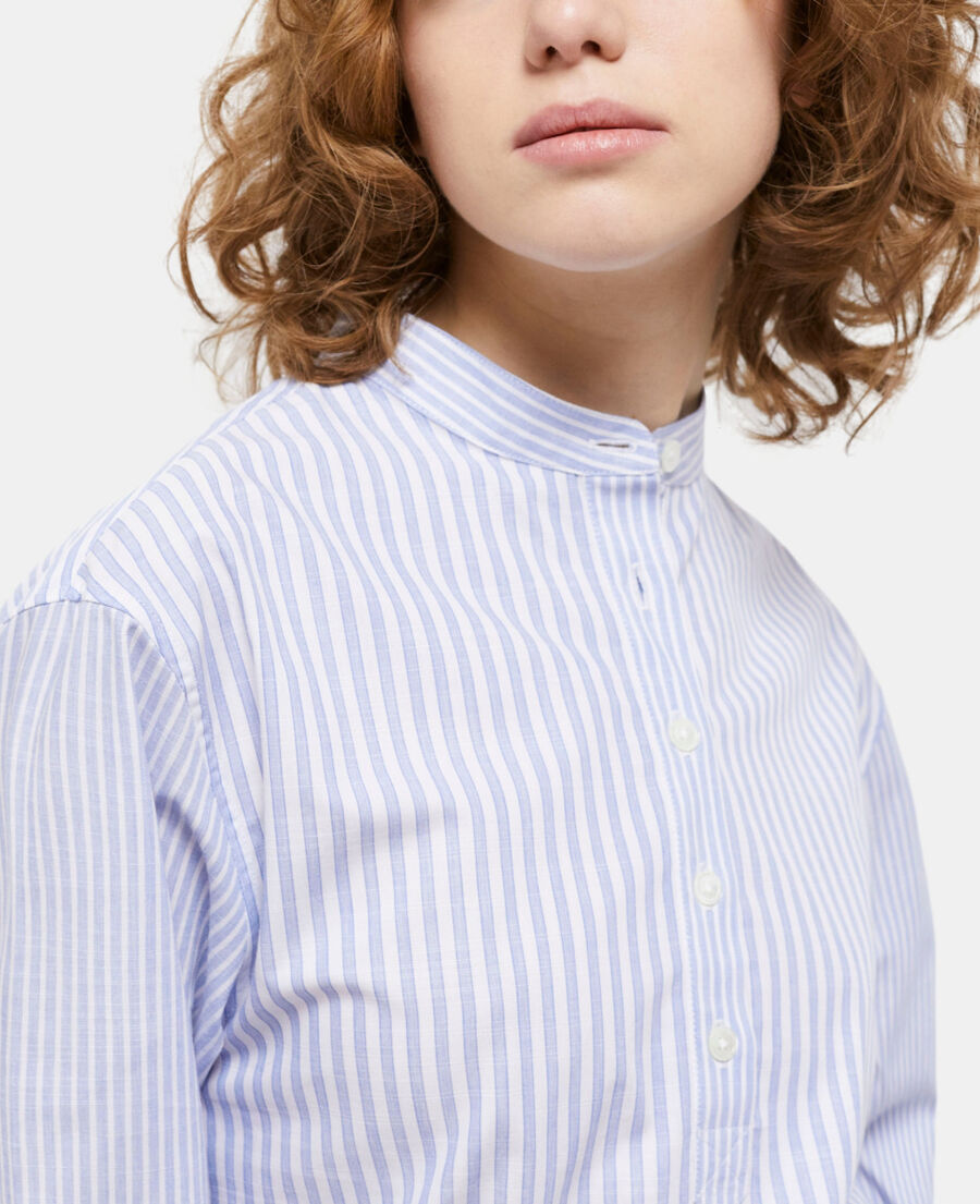 blue striped shirt