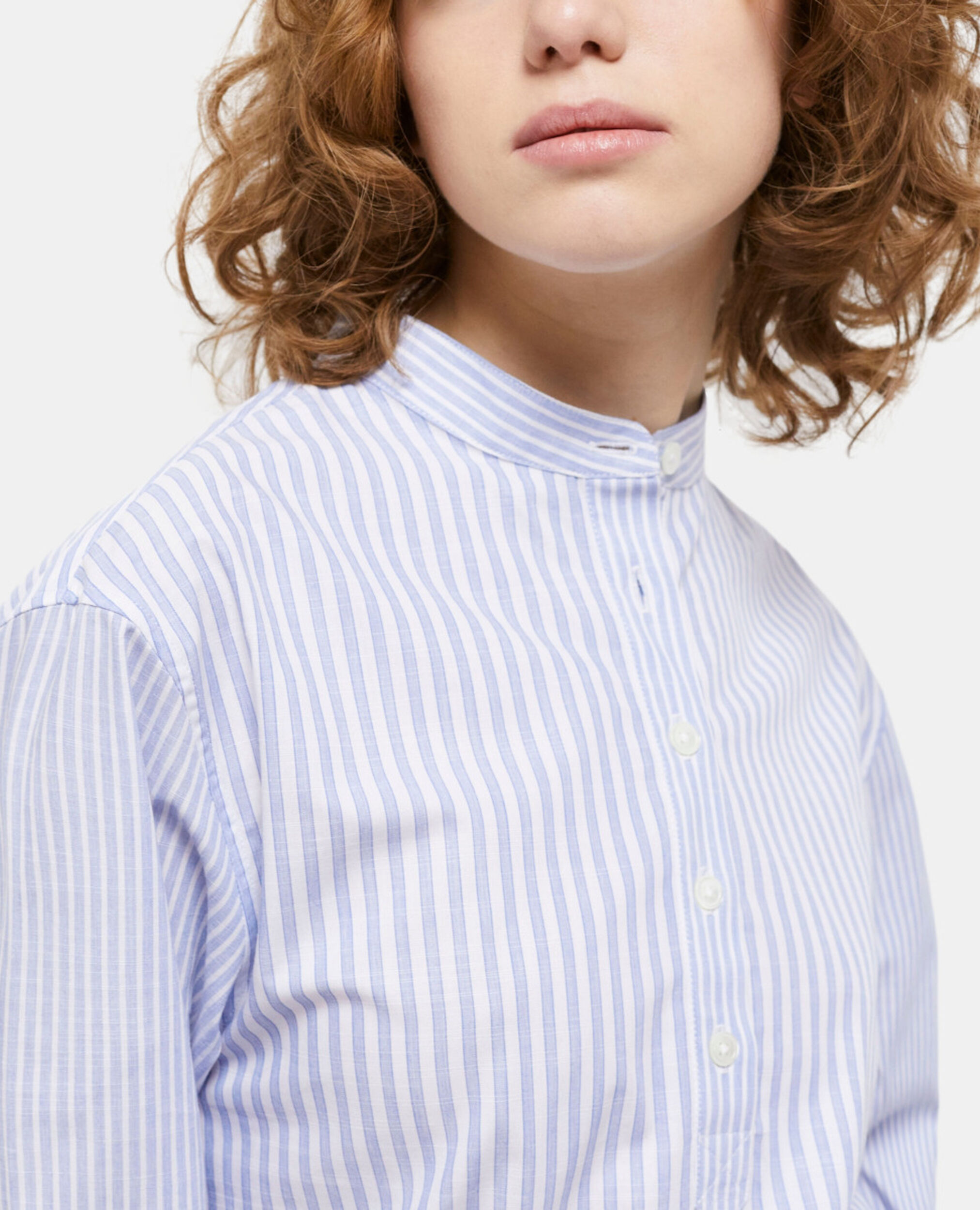 Blue striped shirt, BLUE WHITE, hi-res image number null