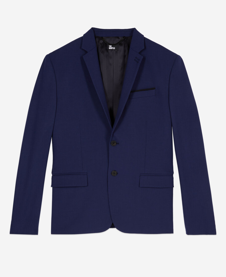 The Kooples MEN DARK BLUE bright blue wool suit jacket