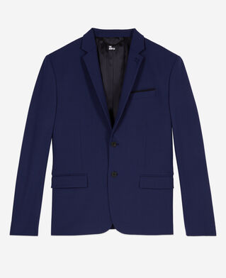 The Kooples MEN DARK BLUE bright blue wool suit jacket
