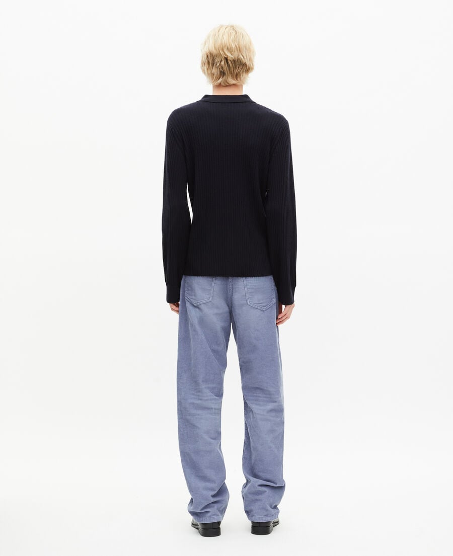 The Kooples H DARK NAVY navy ribbed cardigan