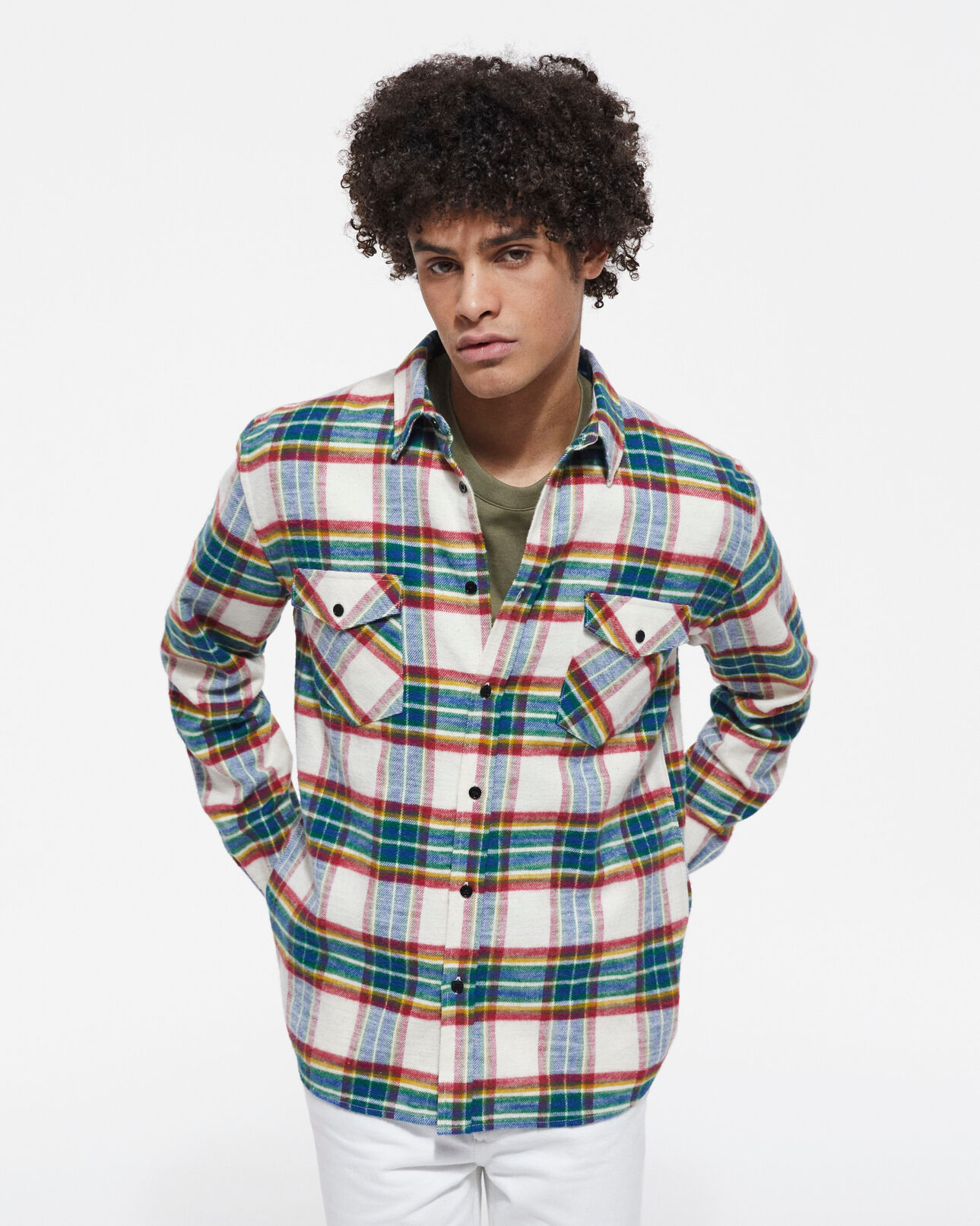 The Kooples HOMME MULTICOLOR chemise col classique à carreaux