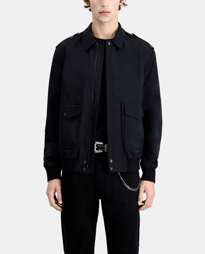 The Kooples HOMME BLACK blouson noir en coton