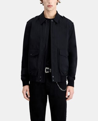 The Kooples HOMME BLACK blouson noir en coton