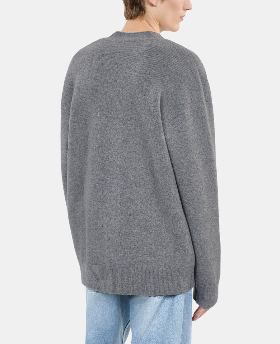 The Kooples H MIDDLE GREY MEL grey wool cardigan