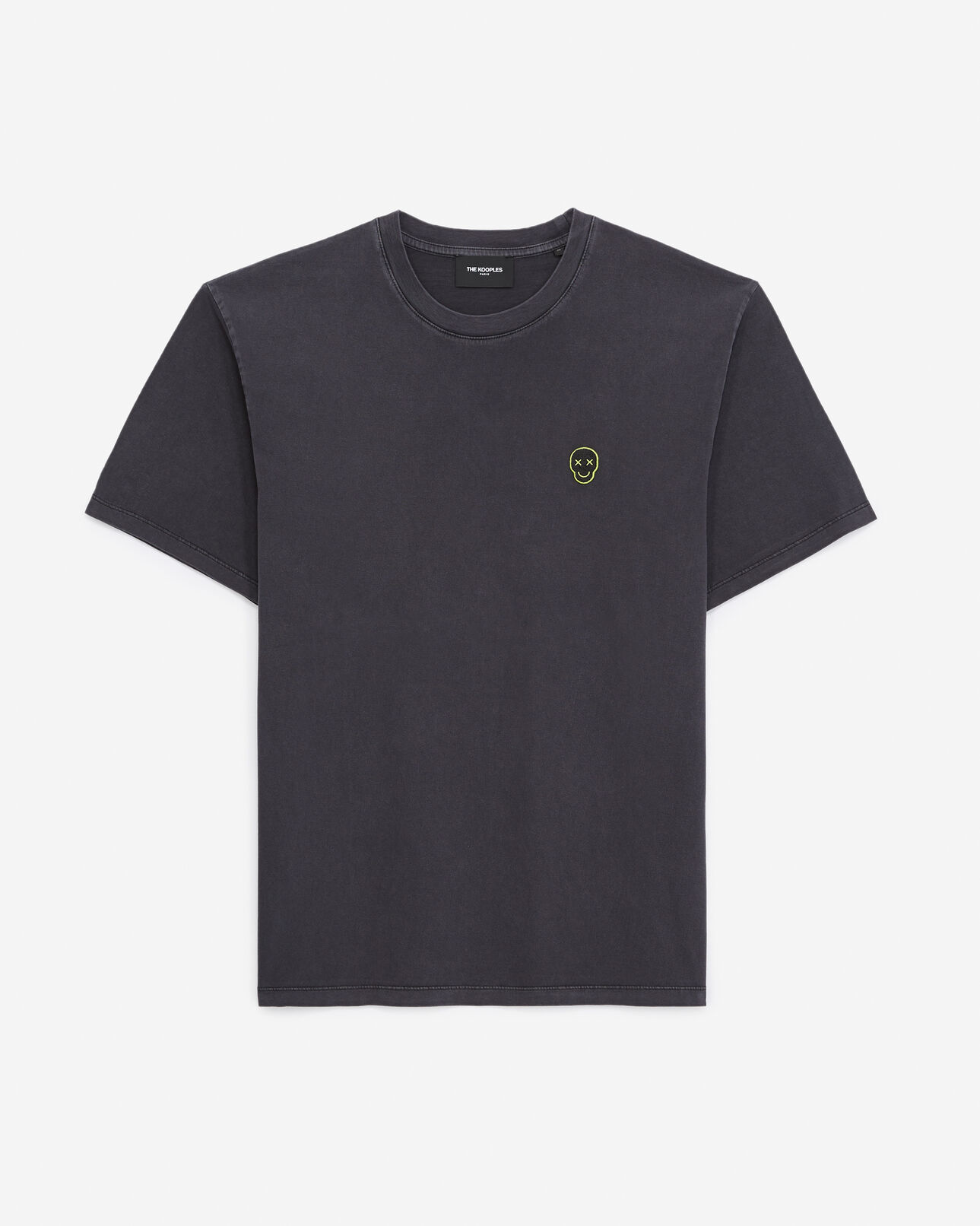 The Kooples HERREN BLACK WASHED t-shirt baumwolle schwarz verwaschen logo