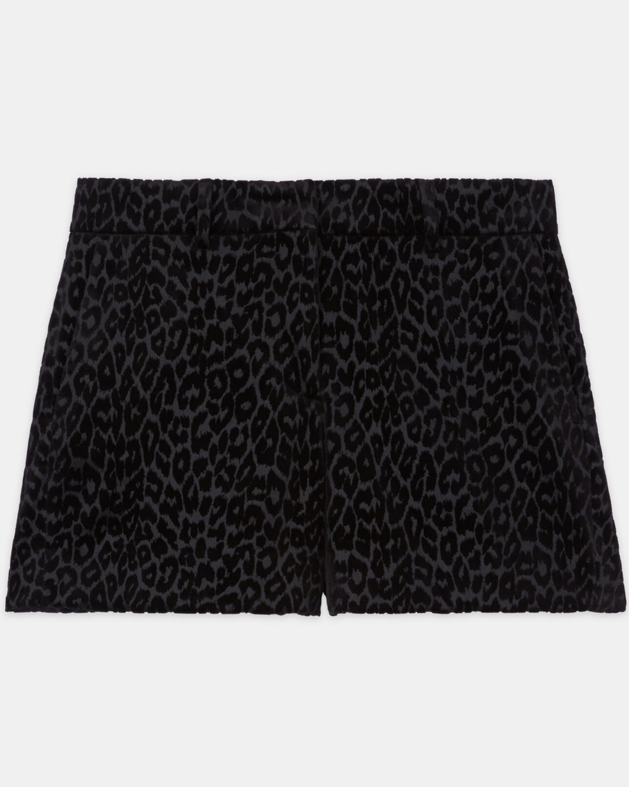 The Kooples MUJER BLACK pantalones cortos terciopelo leopardo negros