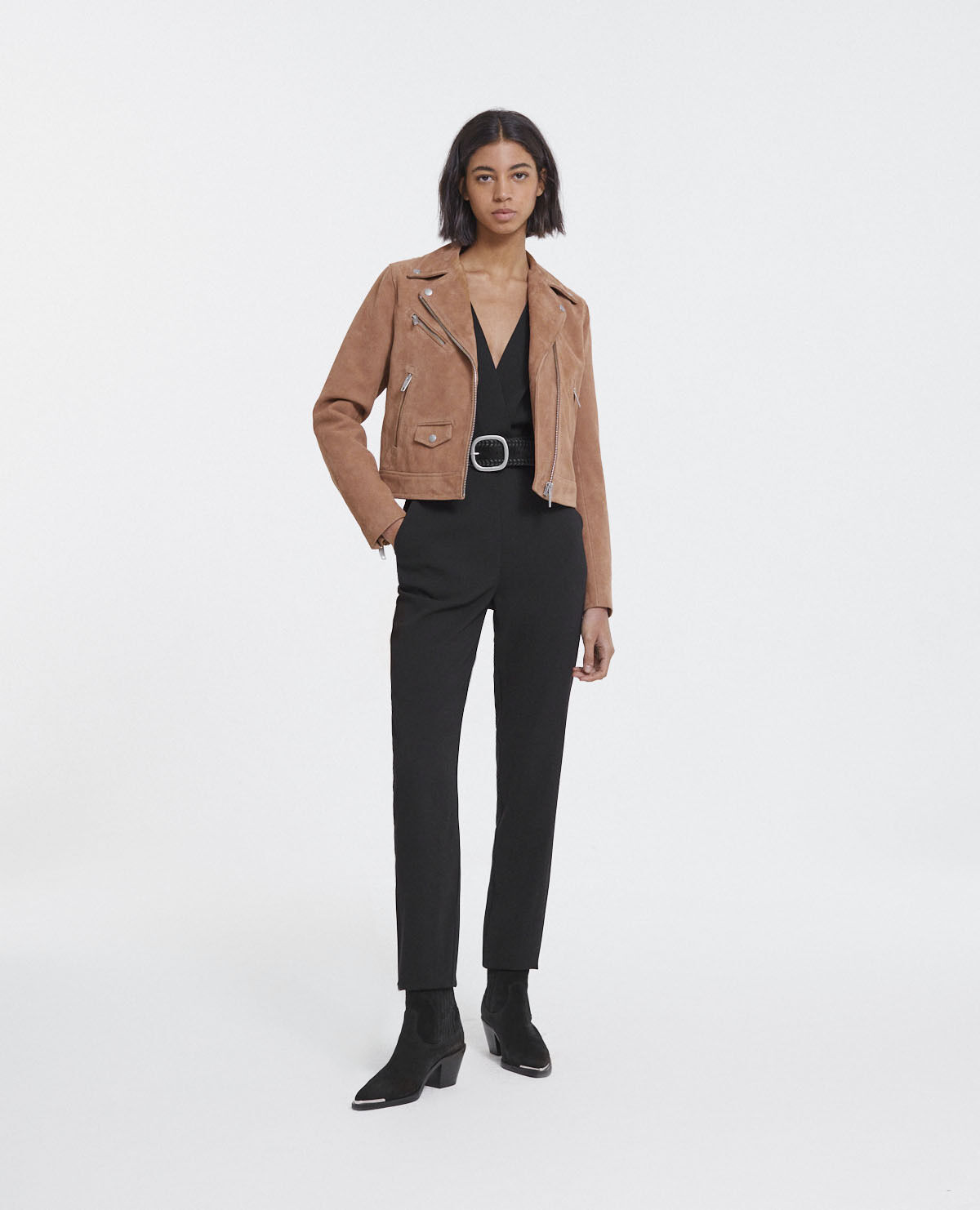 Zara suede moto shop jacket