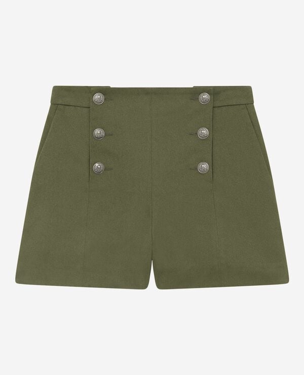 The Kooples FEMME KAKI short droit double boutonnage kaki