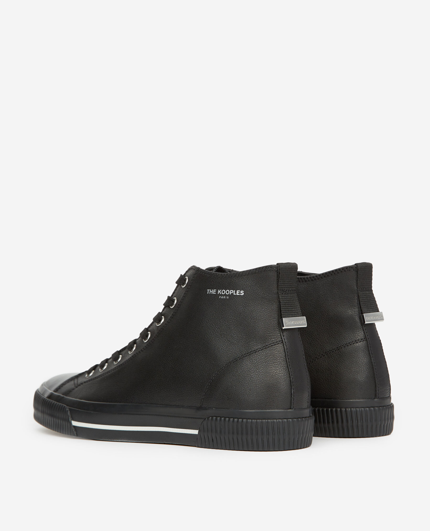 Baskets montantes noires cuir lisse The Kooples